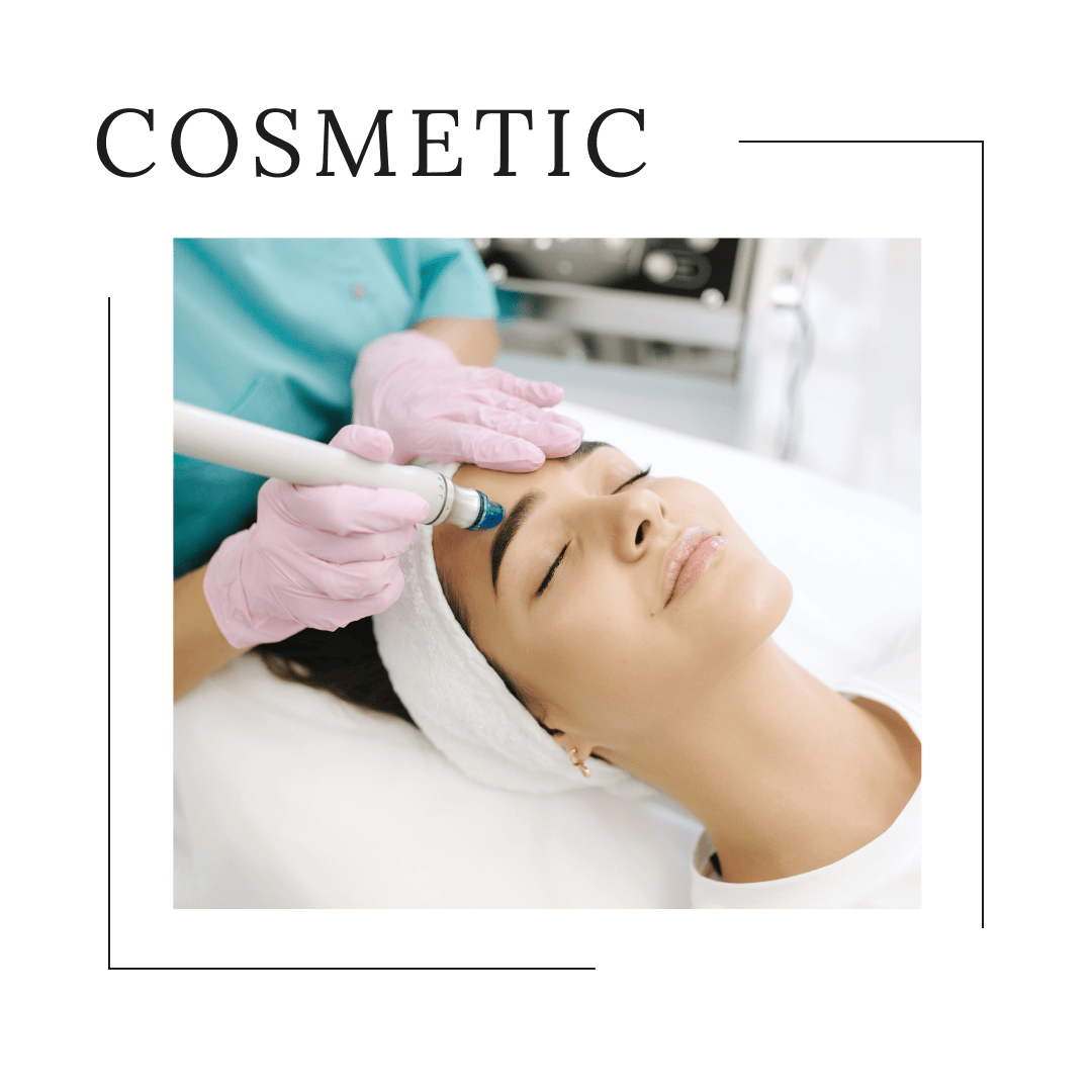 Patient receiving a professional facial treatment with a dermatology device on the forehead.